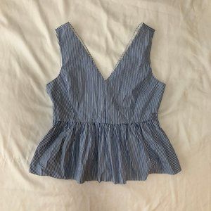 J. Crew Striped Peplum Top